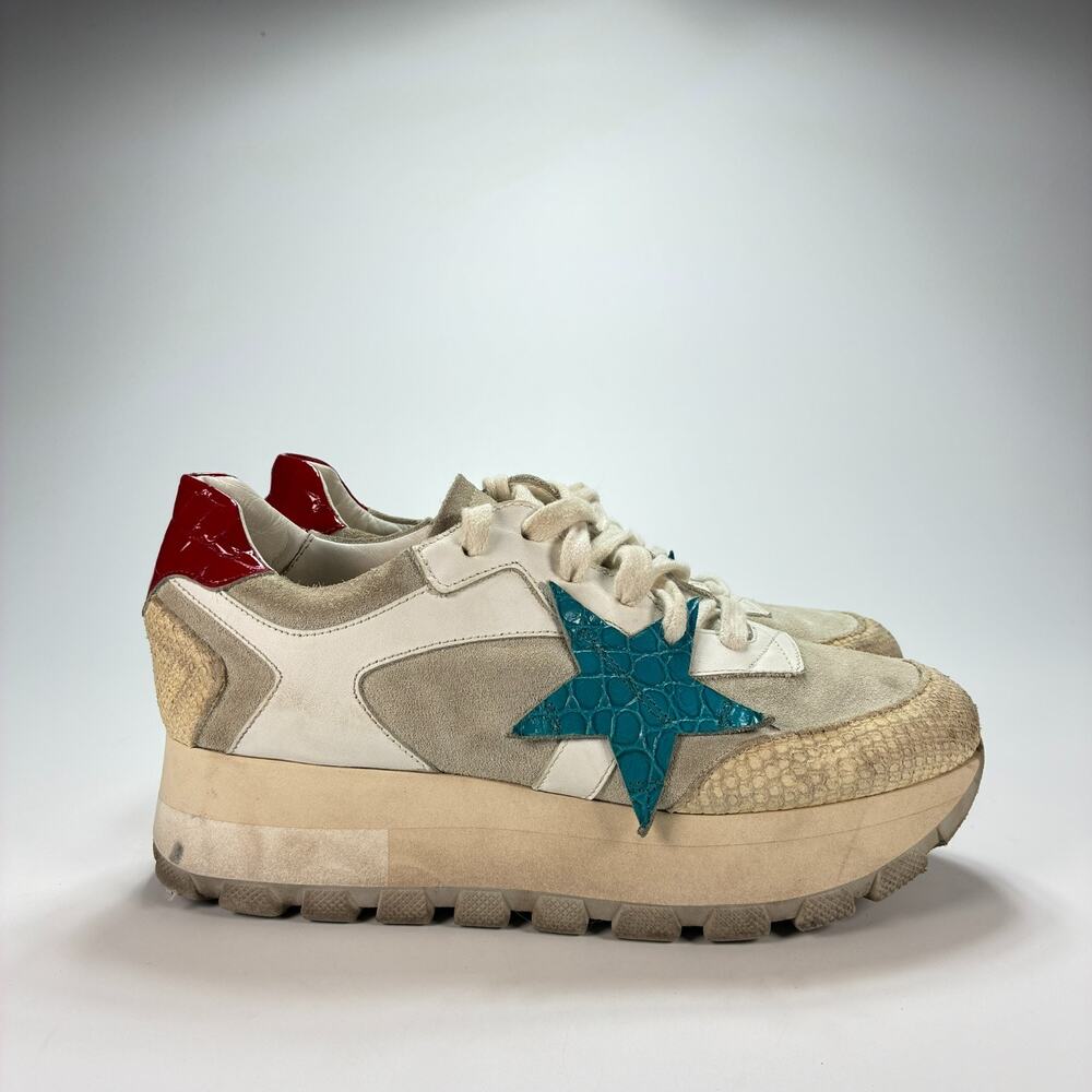 Don Diego White Red Platform Sneakers Streetwear Shoes Women’s Size US 6.5 EU 37